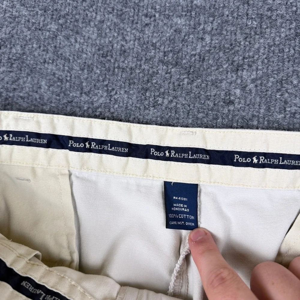 Vintage Polo Ralph Lauren Andrew Pants Mens 34x30 Beige Pleated Chino 90s